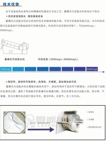 疊螺污泥脫水機優(yōu)缺點